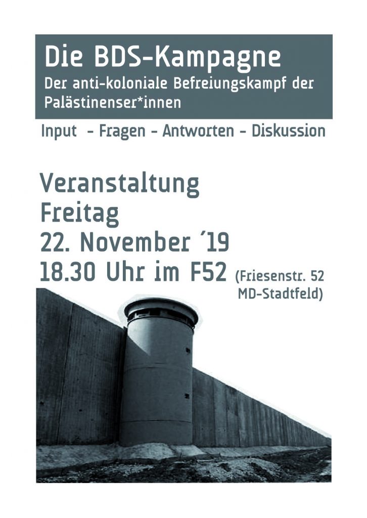 Die BDS-Kampagne – Der anti-koloniale Befreiungskampf der Palästinenser*innen