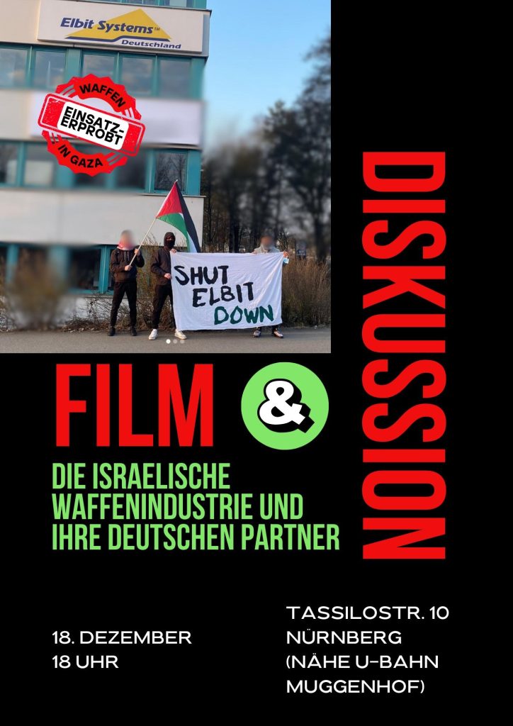 Film & Diskussion: Die israelische Waffenindustrie und ihre deutschen Partner