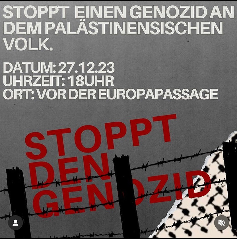 Stoppt einen Genozid an dem palästinensischen Volk