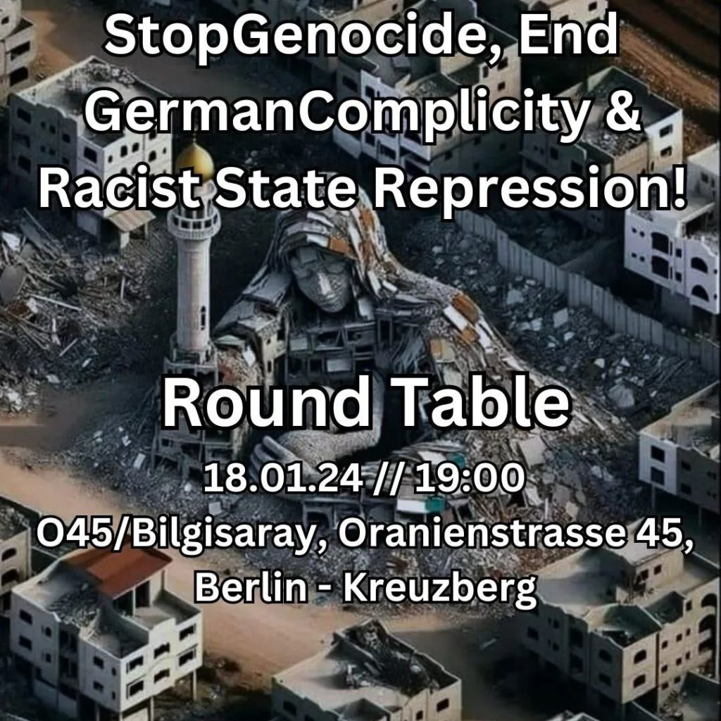 Round Table: StopGenocide, End German Complicity & Racist State Repression