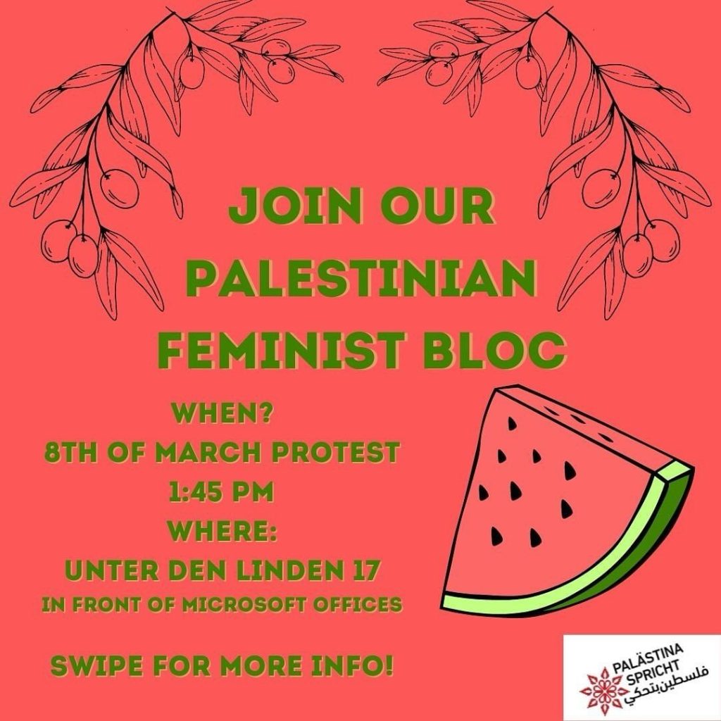 JOIN THE PALESTINIAN FEMINIST BLOC - PALESTINE IS A FEMINIST ISSUE!