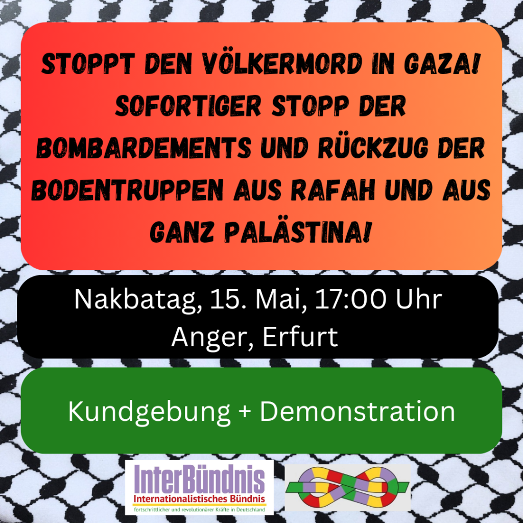 Kundgebung + Demonstration: Stoppt den Völkermord in Gaza!