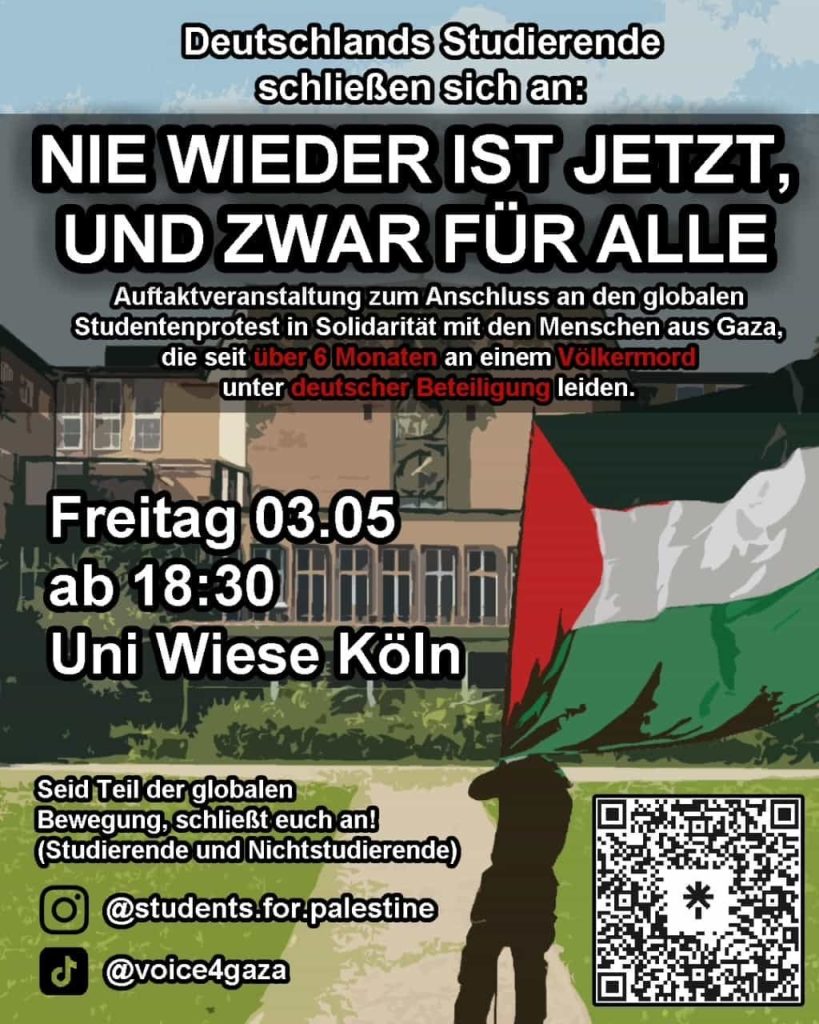 Deutschlands Studierende schließen sich an: NIE WIEDER IST JETZT,UND ZWAR FÜR ALLE