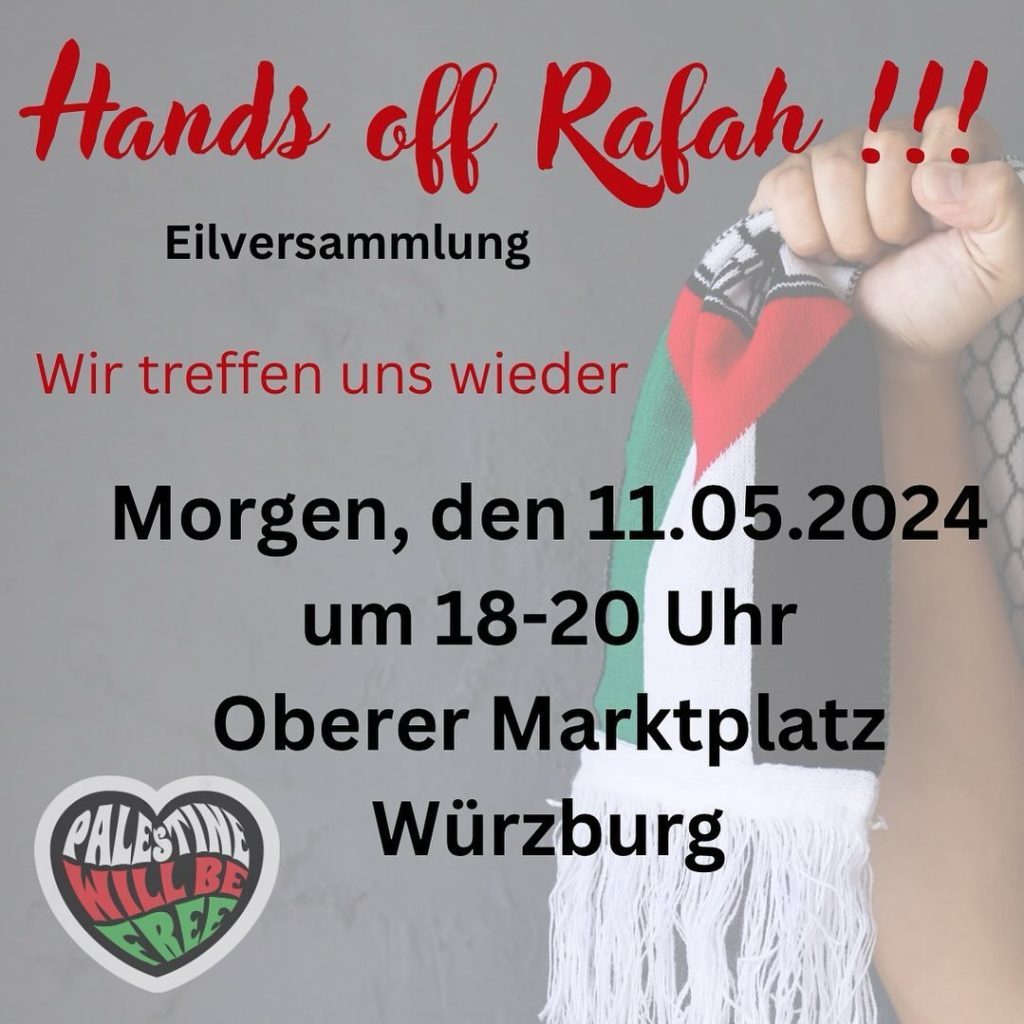 Eilversammlung: Hands off Rafah -Wir treffen uns wieder