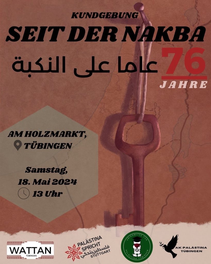 Kundgebung auf dem Holzmarkt: 76 Jahre seit der Nakba
