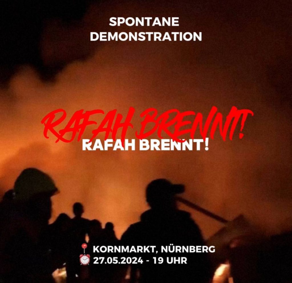 SPONTANE DEMONSTRATION: RAFAH BRENNT! RAFAH BRENNT!