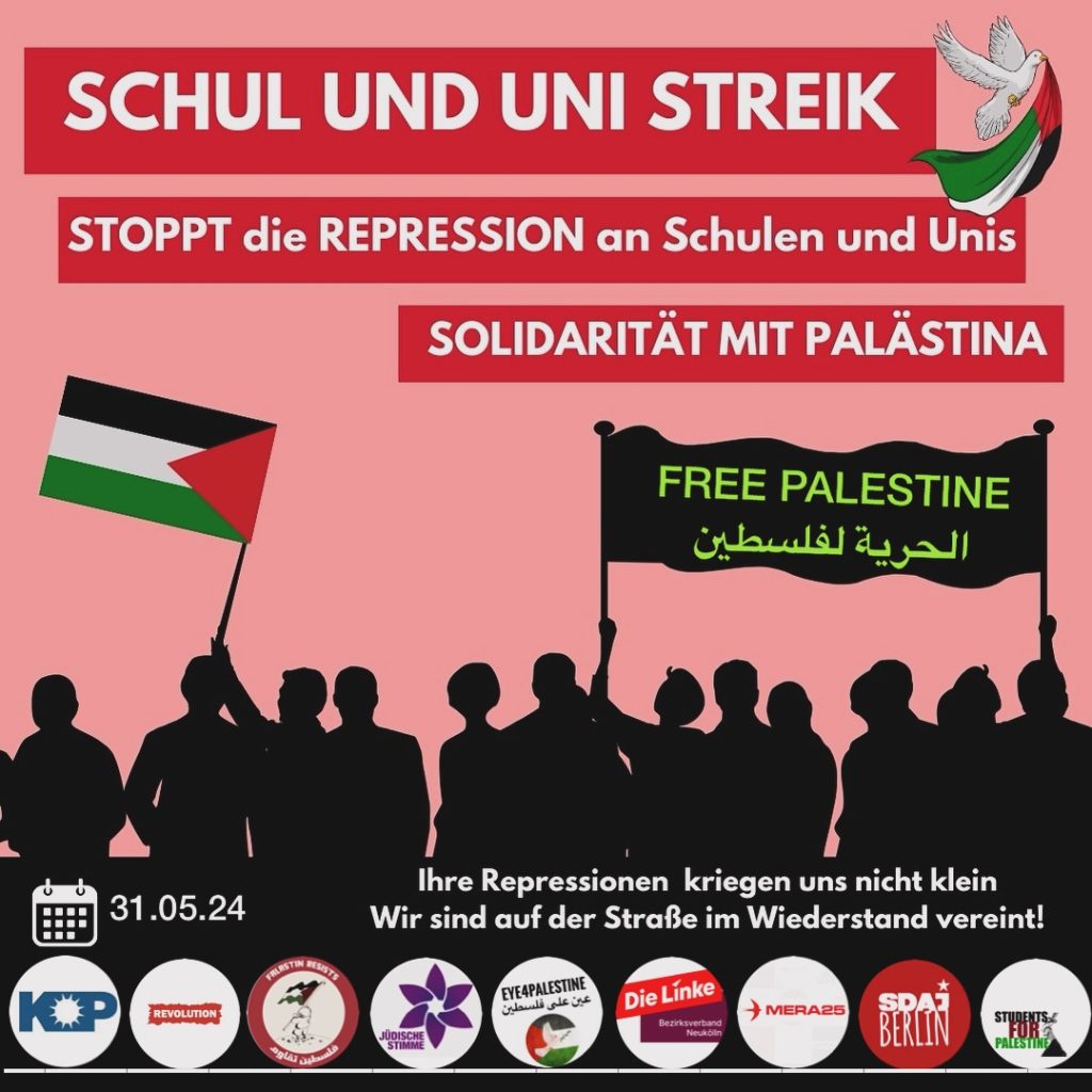 Schul und Uni Streik: STOPPT die REPRESSION an Schulen und Unis | SOLIDARITÄT MIT PALÄSTINA