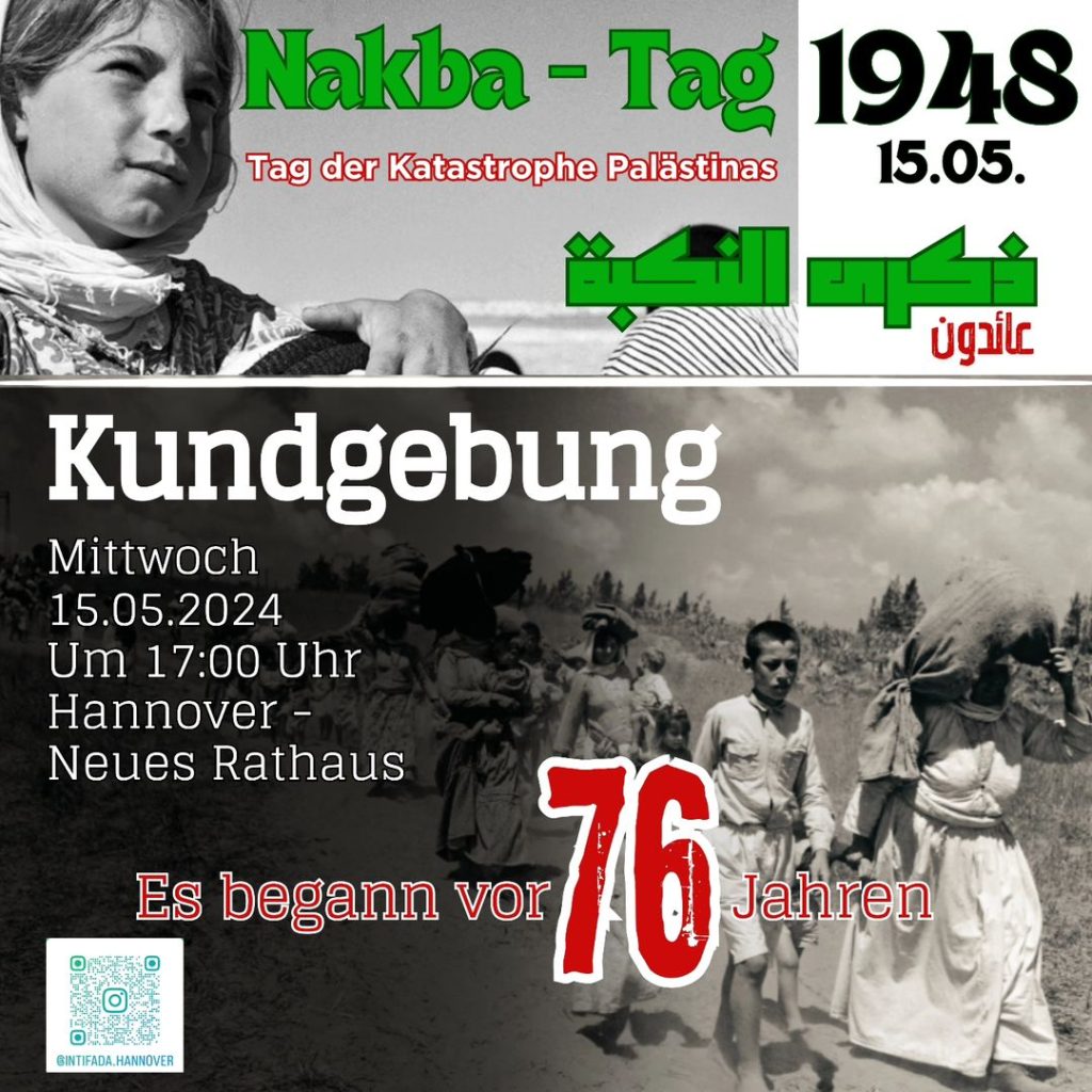 Kundgebung NAKBA-Tag:  Es begann vor 76 Jahren