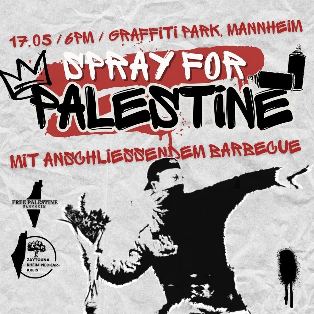 Spray for Palestine mit anschliessendem Barbecue