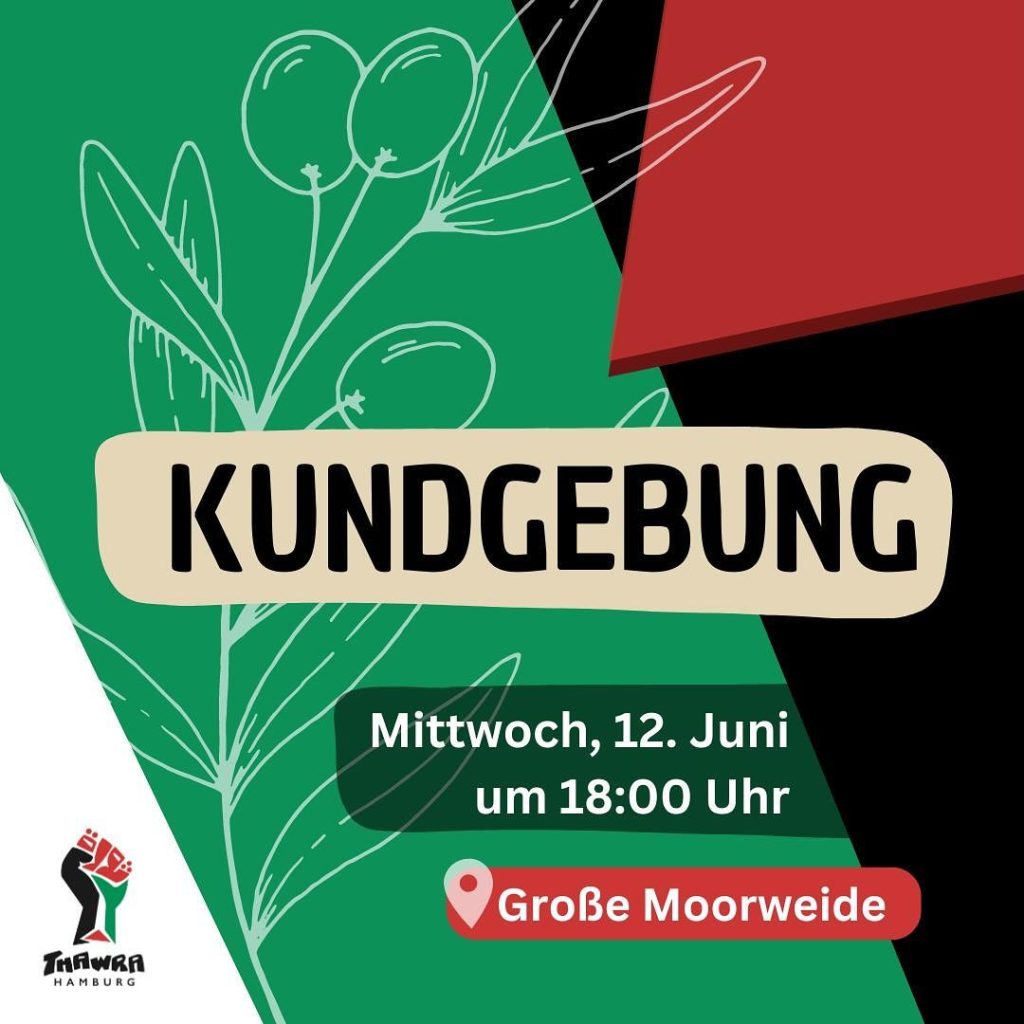 Kundgebung: Protestiert mit thawra_hamburg auf der großen Moorweide!