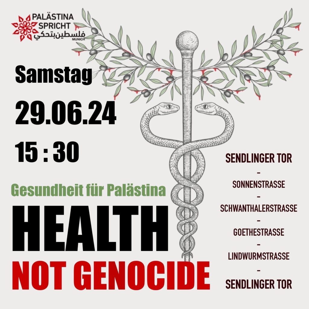 Demo: Gesundheit für Palästina - HEALTH NOT GENOCIDE