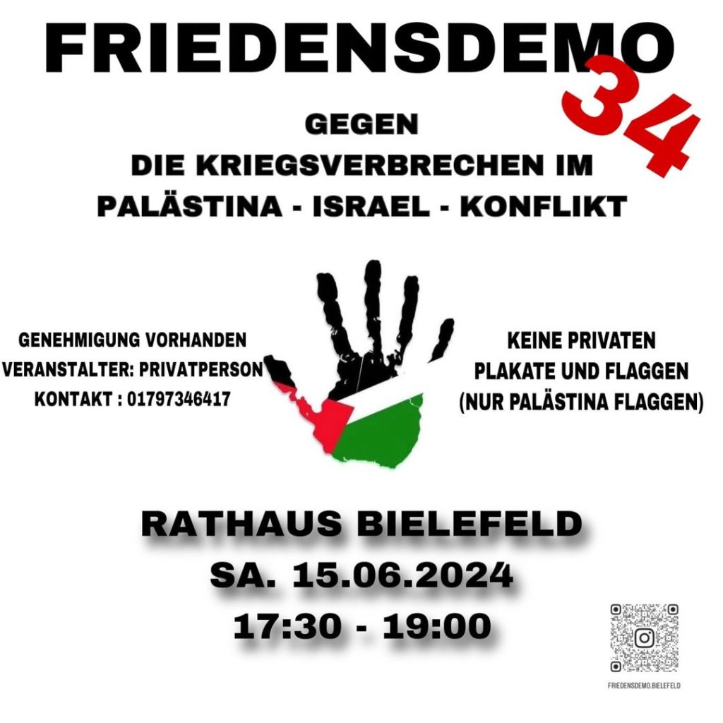 Friedensdemo - Gegen die Kriegsverbrechen im Palästina - Israel - Konflikt - 34