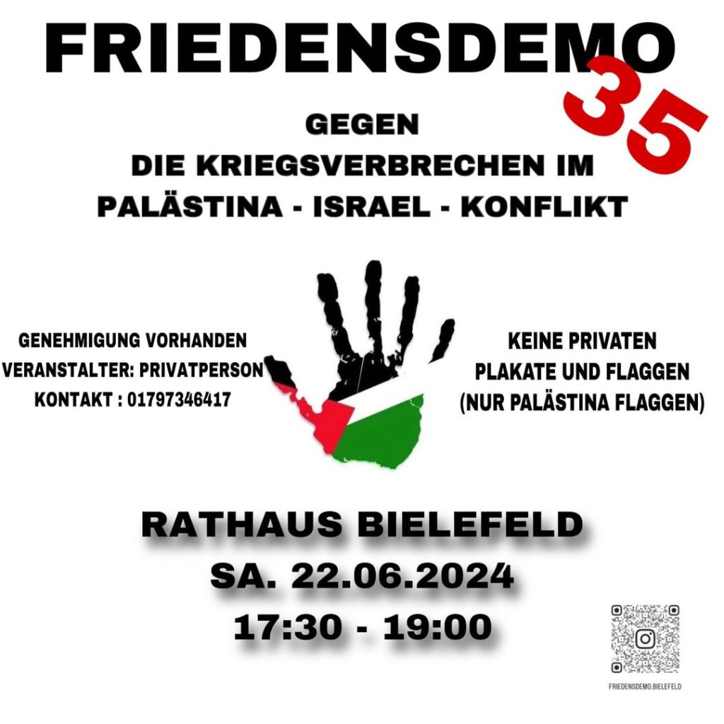 Friedensdemo - Gegen die Kriegsverbrechen im Palästina - Israel - Konflikt - 35
