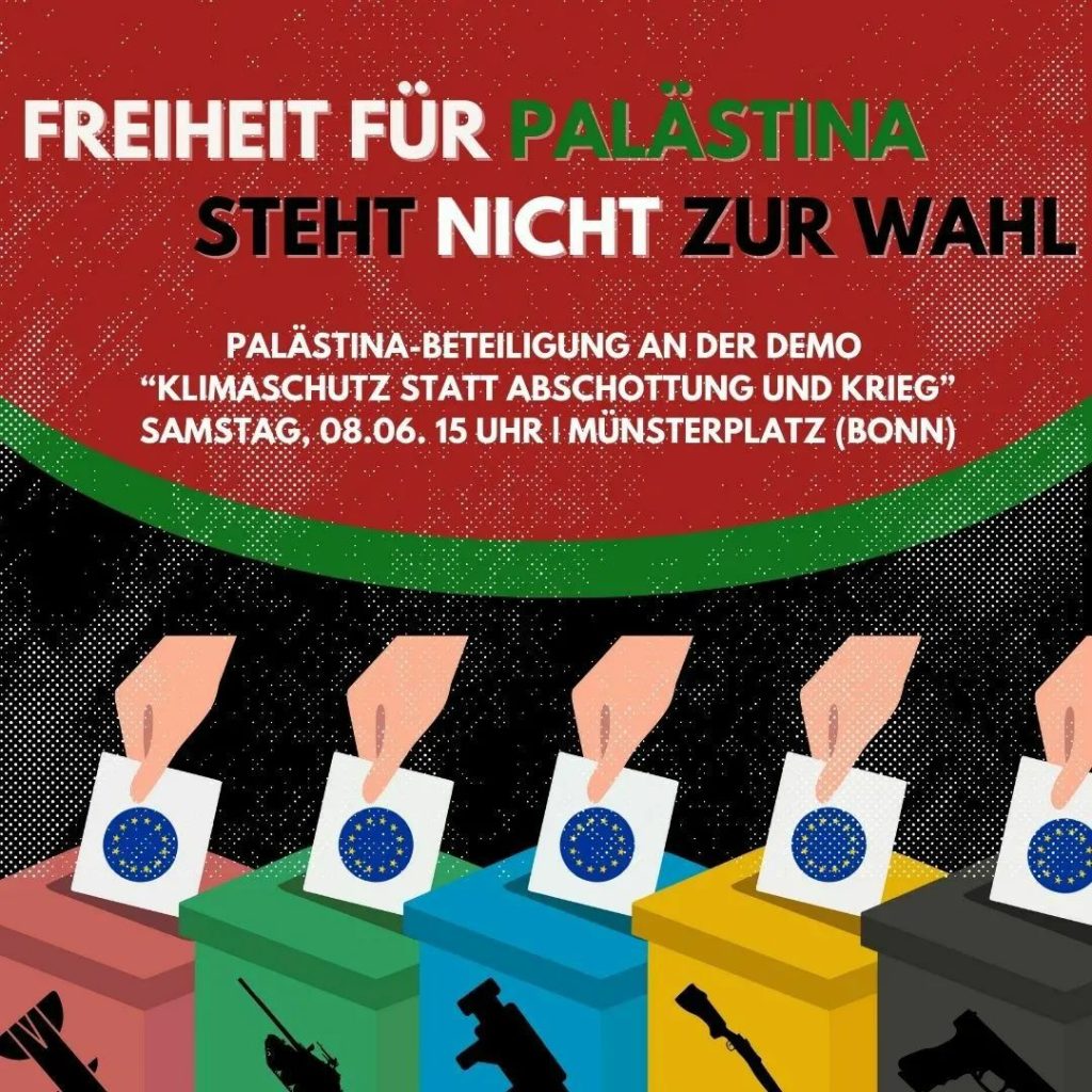 Freiheit für Palästina steht nicht zur Wahl - Palästina-Beteiligung an der Demo \"Klimaschutz statt Abschottung und Krieg\"