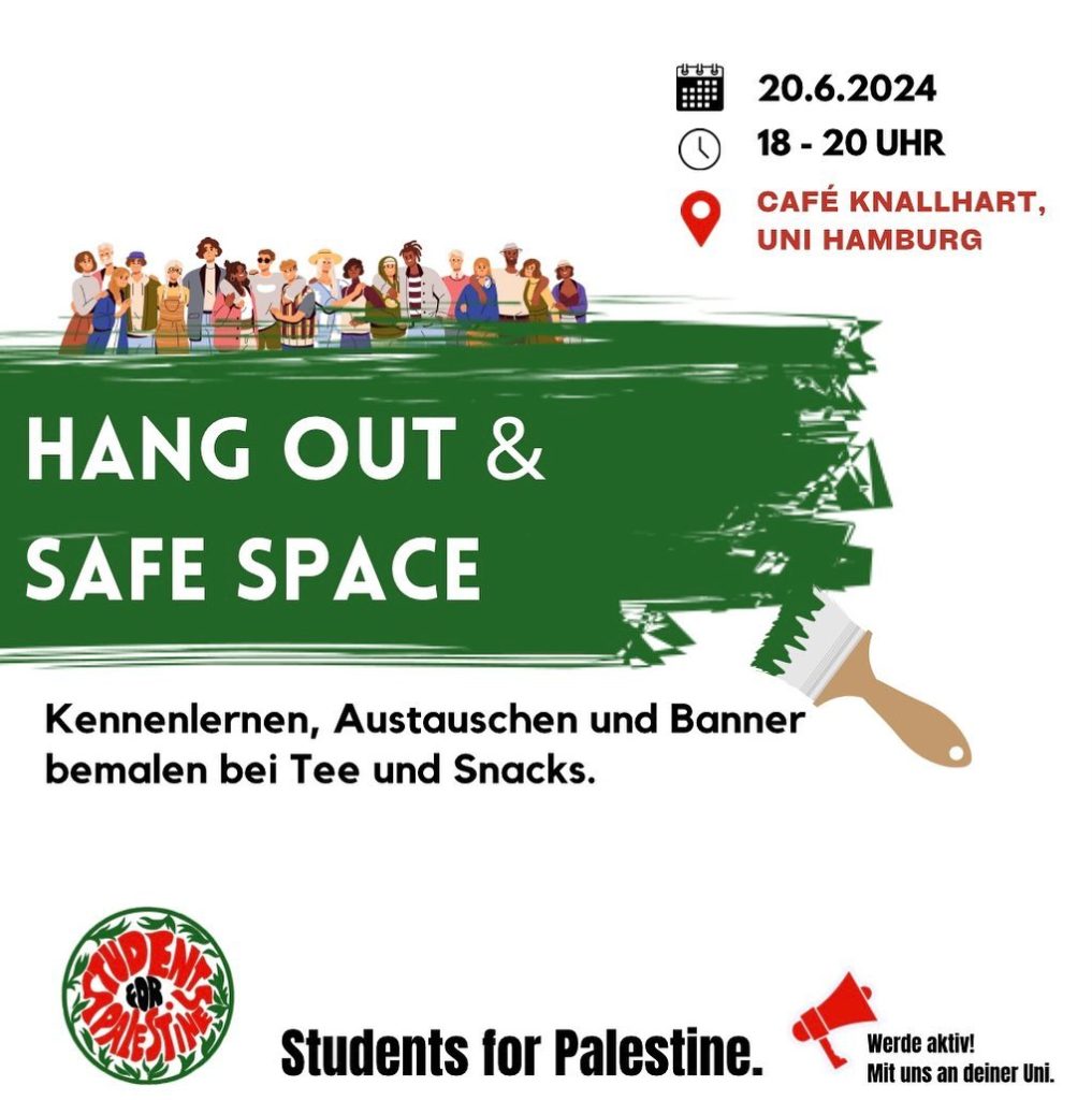 Kennenlernen, Austauschen und Banner bemalen bei Tee und Snacks.