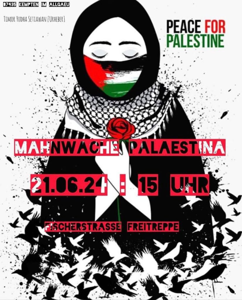 Mahnwache - Peace for Palestine - Fischerstrasse Freitreppe