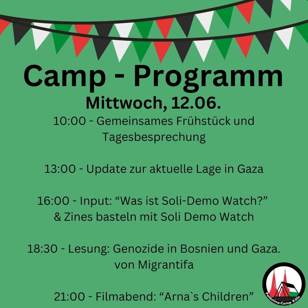 Camp-Programm - Frühstück, Update, Input, Lesung und Filmabend