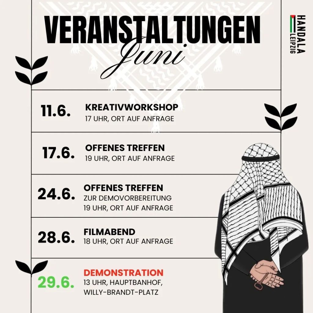 Kreativworkshop zu Palästina im Juni in Leipzig