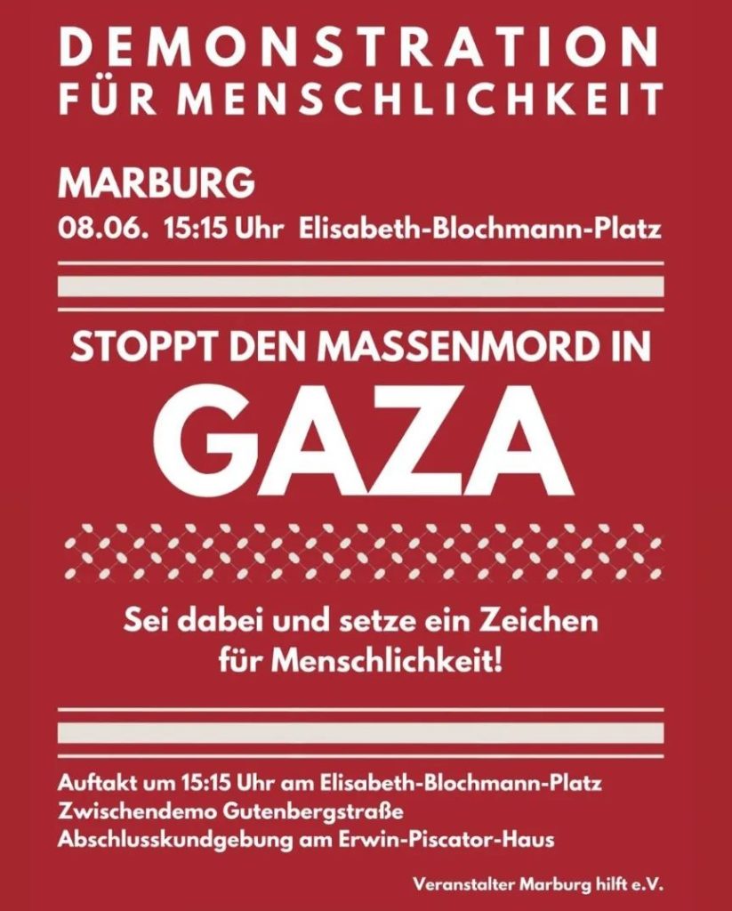 Demonstration für Menschlichkeit - Stoppt den Massenmord in Gaza