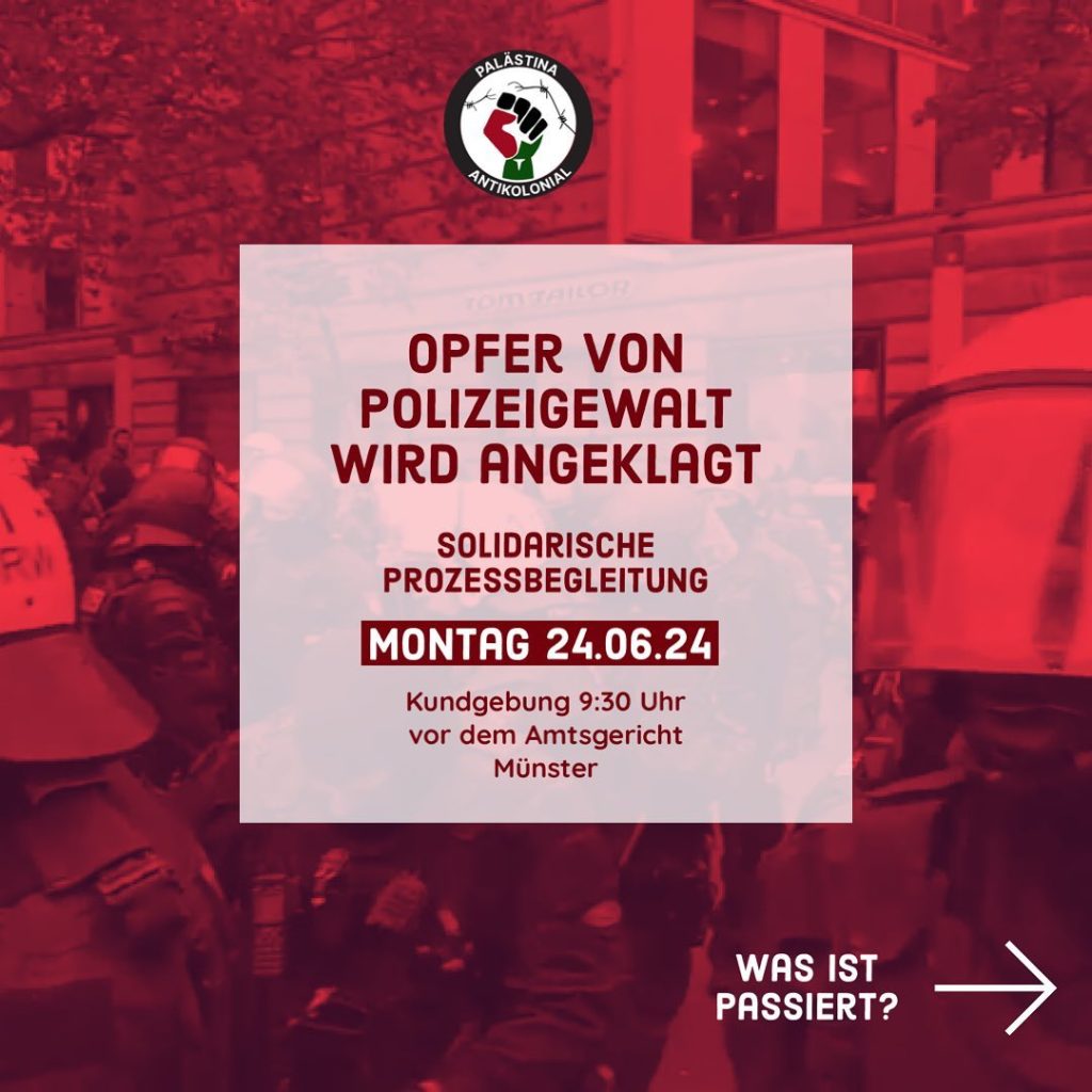 Solidarische Prozessbegleitung - Opfer von Polizeigewalt wird angeklagt