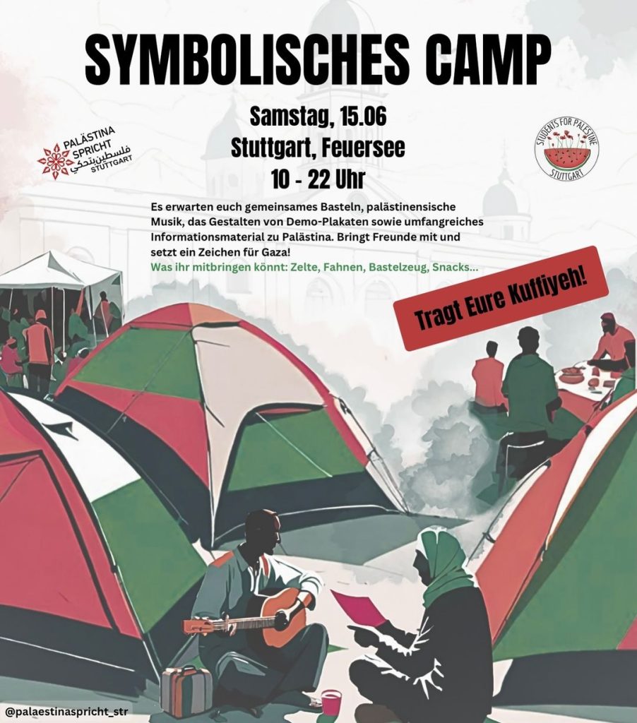 Symbolisches Camp - Bringt Freunde mit und setzt ein Zeichen für Gaza!