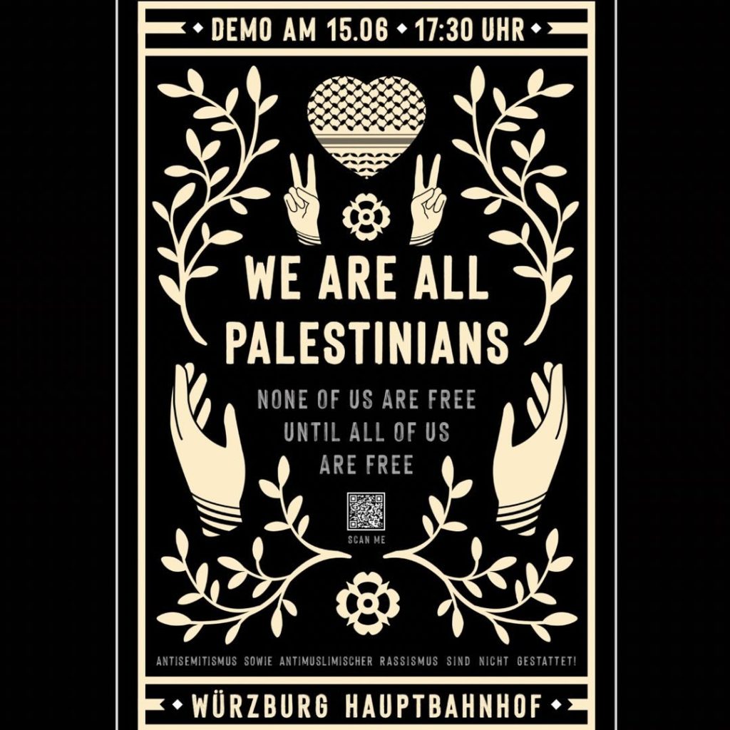 Demonstration - We are all Palestinians - None of us are free until all of us are free