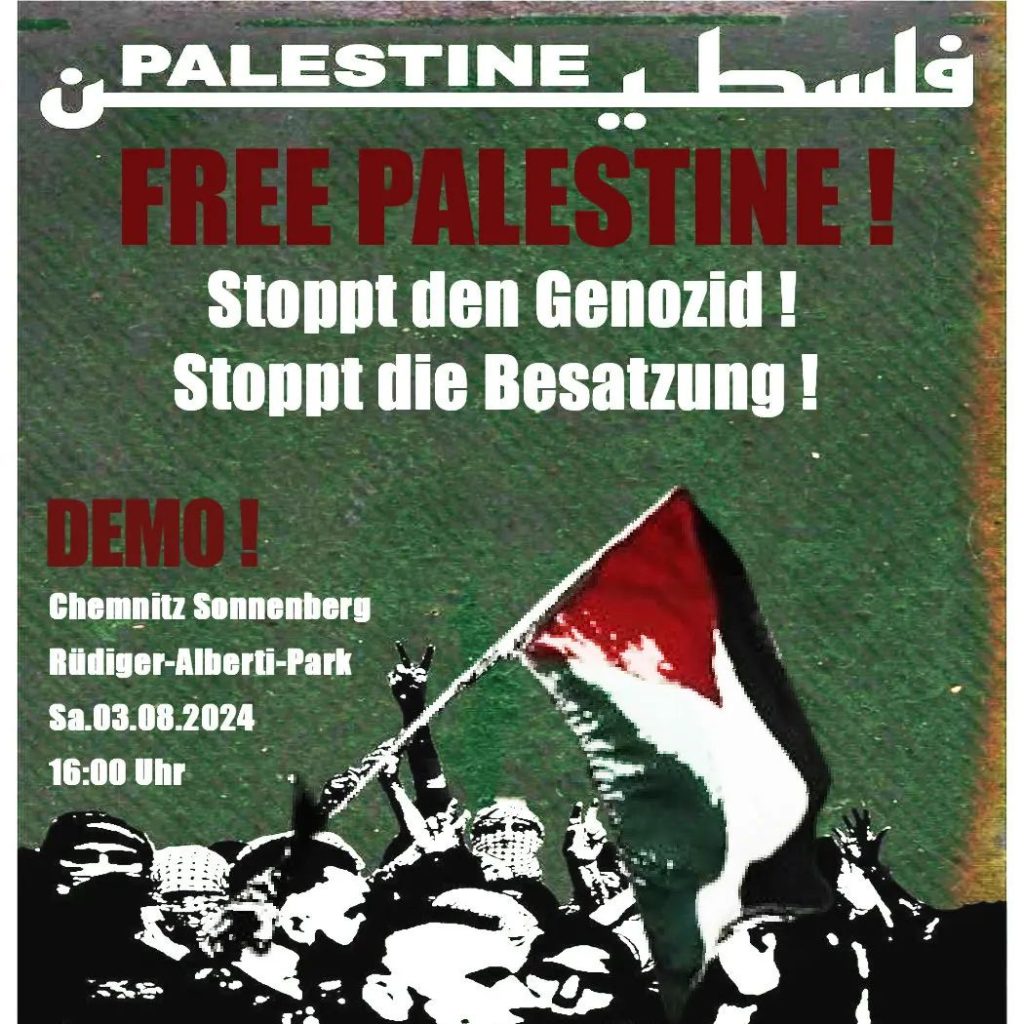 DEMO: FREE PALESTINE! Stoppt den Genozid! Stoppt die Besatzung!
