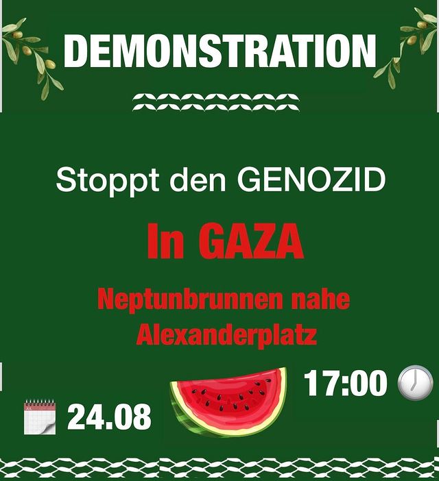 DEMONSTRATION: Stoppt den GENOZID in Gaza