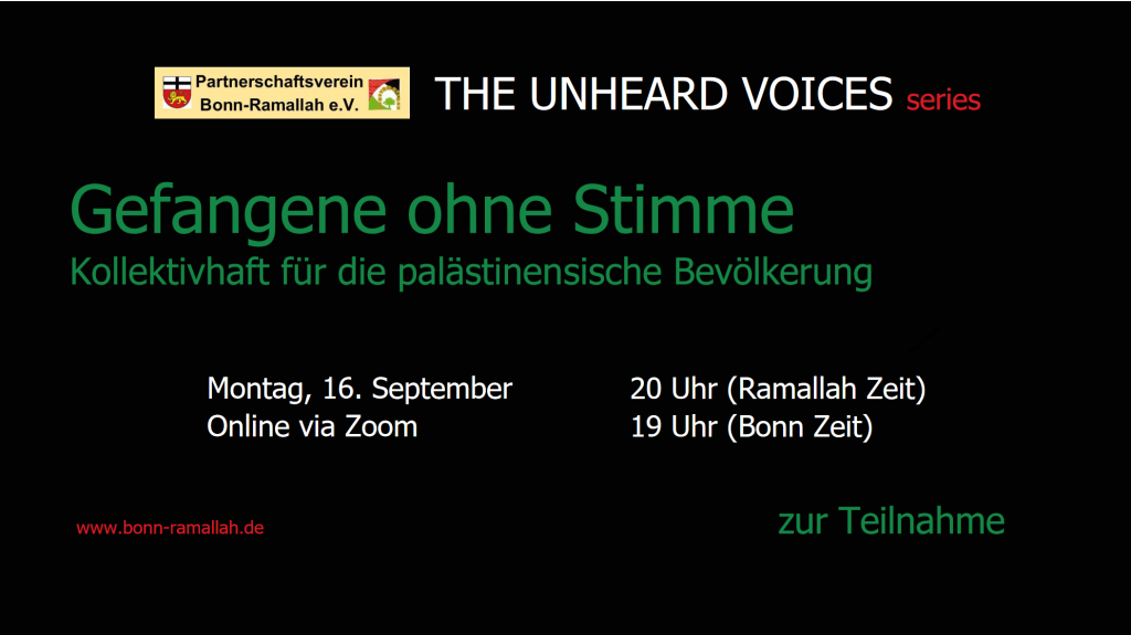 „Ramallah-Bonn – the Unheard Voices“ im Rahmen der Bonner FRIEDENSTAGE