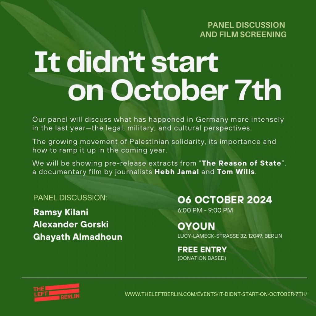 “It didn\'t start on October 7th” - Discussion, followed by excerpts from “The Reason of State”