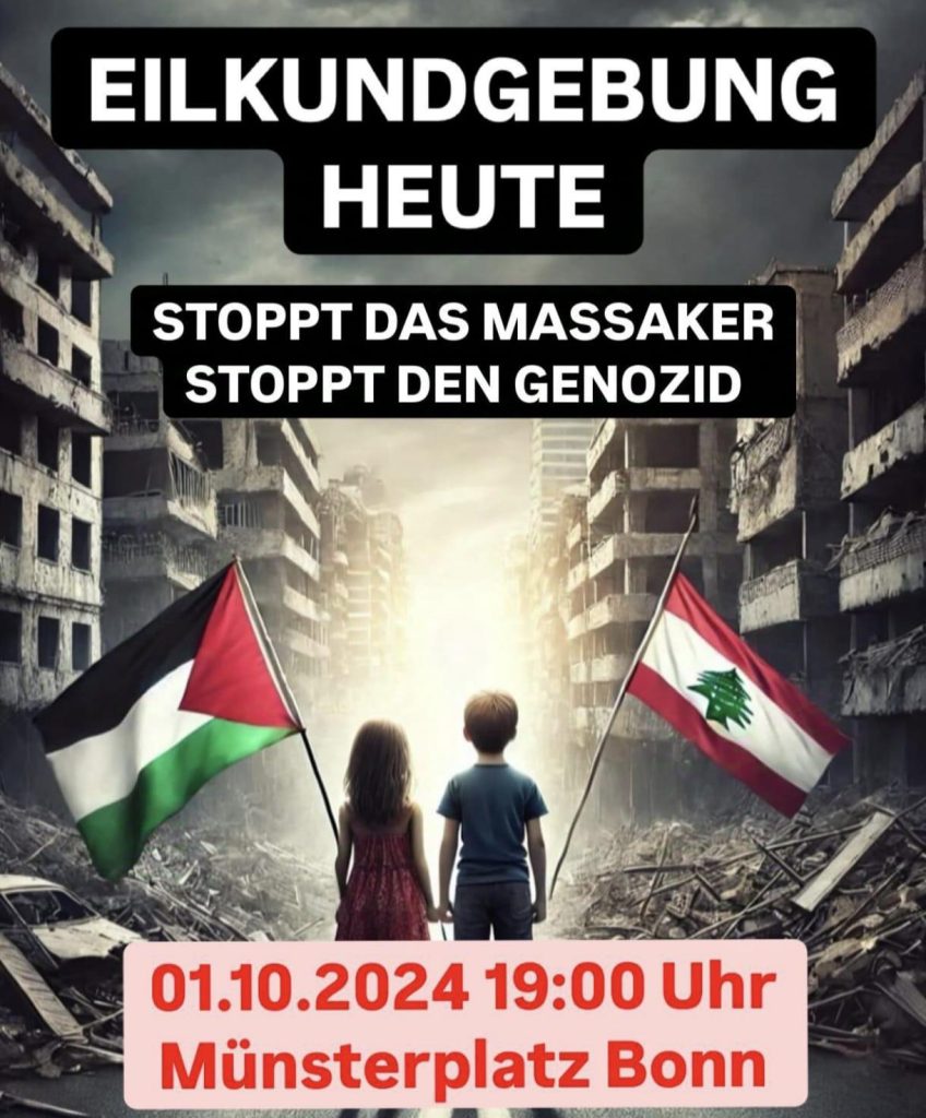 EILKUNDGEBUNG HEUTE: STOPPT DAS MASSAKER- STOPPT DEN GENOZID