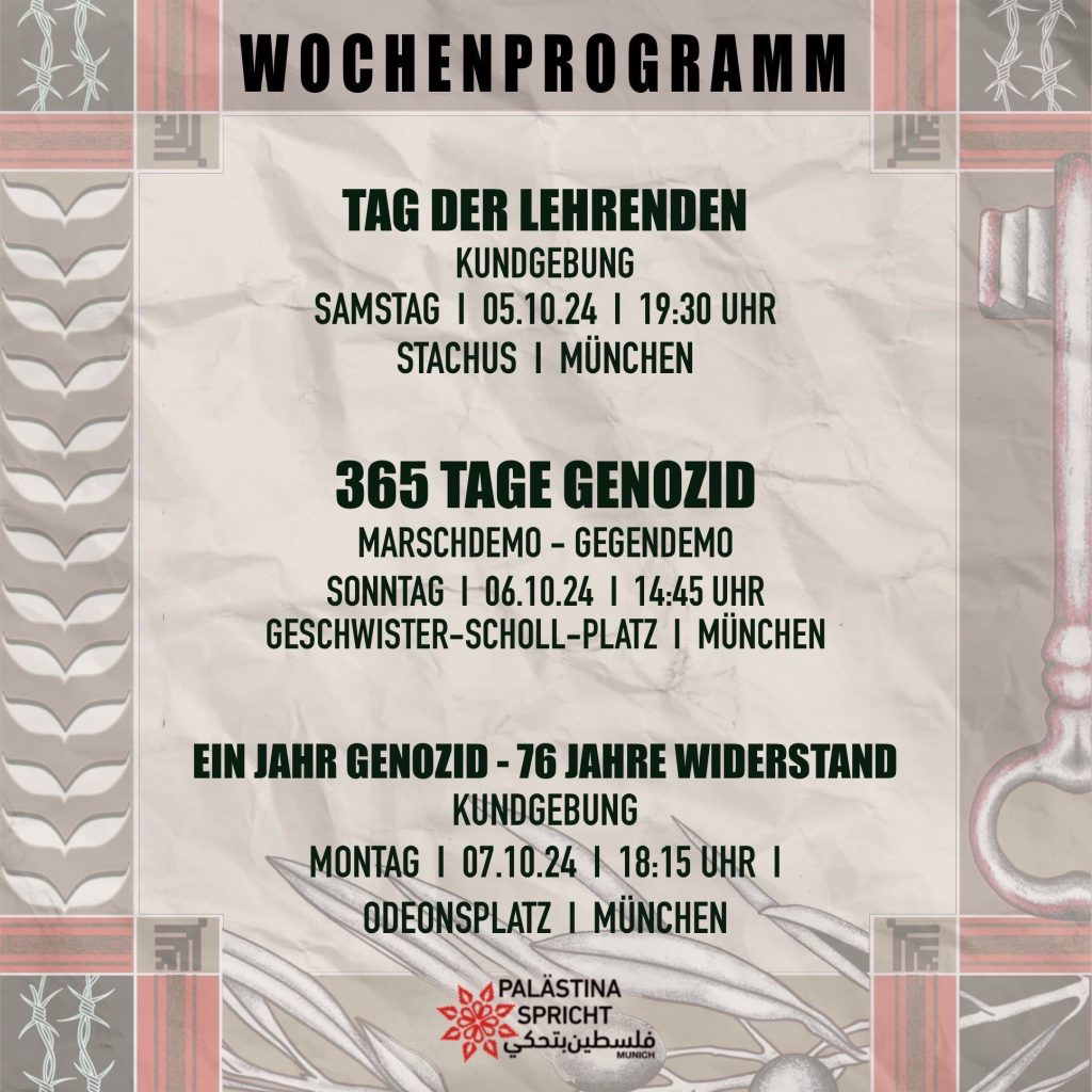📢 Wichtiger Aufruf: Wochenprogramm vom 5. bis 7. Oktober📢