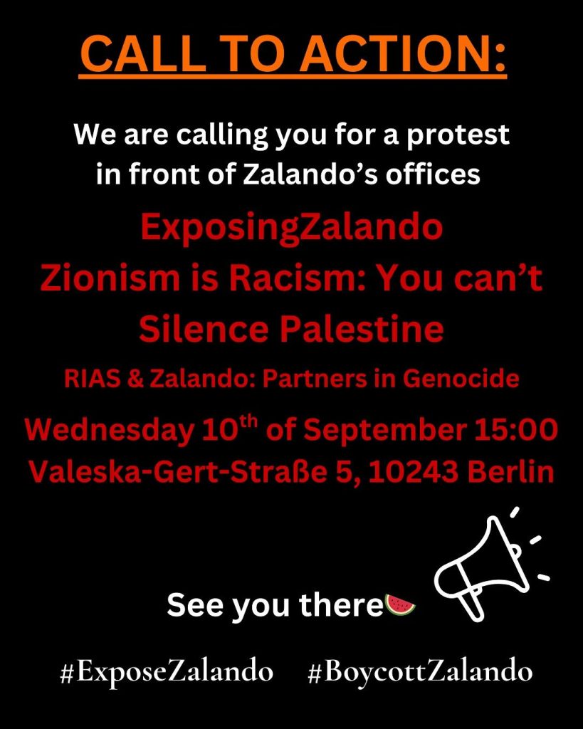 CALL TO ACTION: Protest in front of Zalando\'s offices