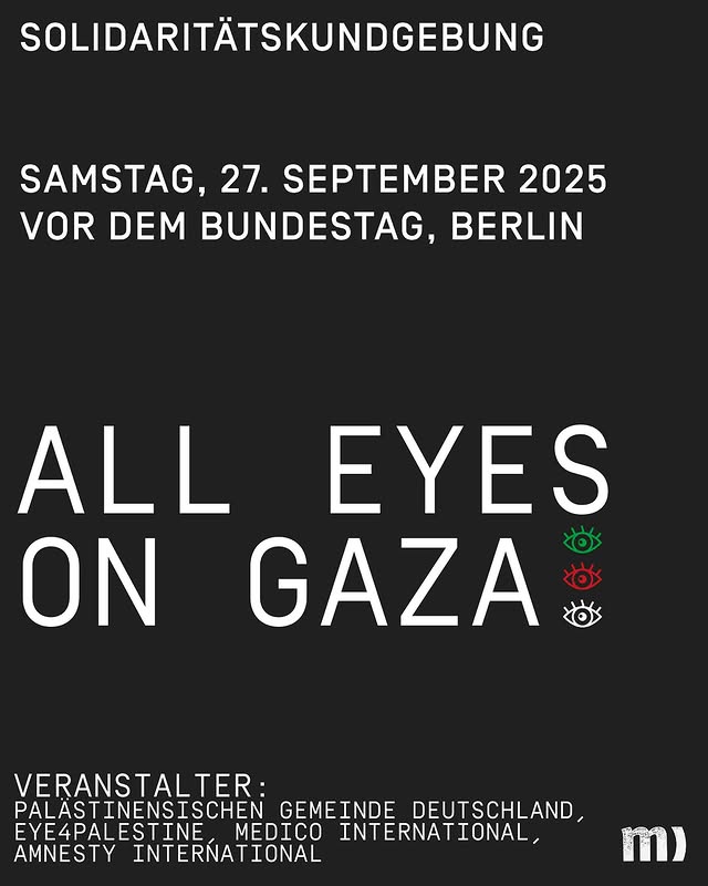 Solidaritätskundgebung vor dem Bundestag - All eyes on Gaza