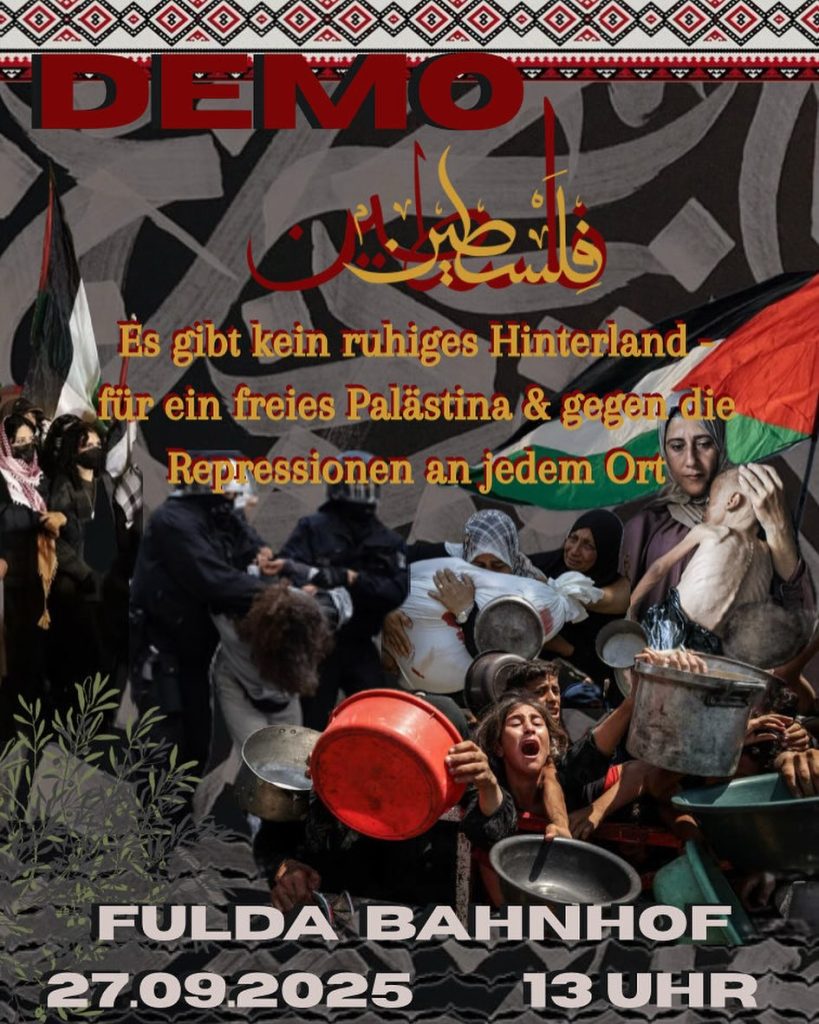 Demo - Es gibt kein ruhiges Hinterland - Für ein freies Palästina + gegen die Repression an jedem Ort