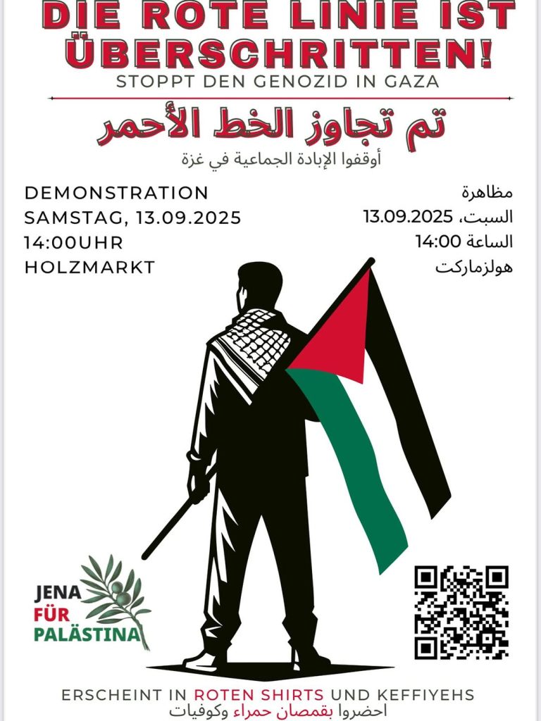 Demonstration - Die rote Linie ist überschritten! Stoppt den Genozid in Gaza
