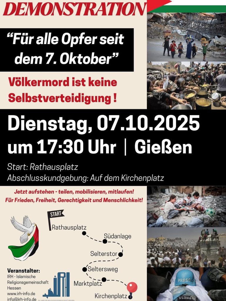 DEMONSTRATION „FÜR ALLE OPFER SEIT DEM 7. OKTOBER – VÖLKERMORD IST KEINE SELBSTVERTEIDIGUNG“