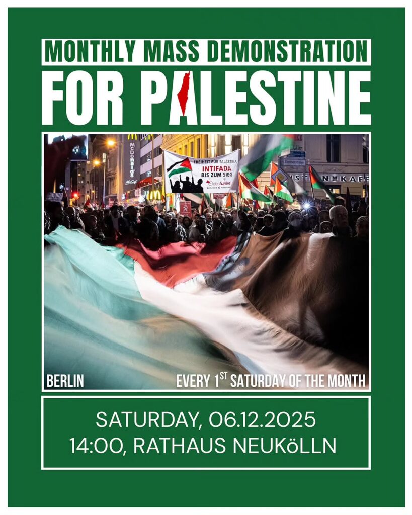 MONTHLY MASSDEMONSTRATION FOR PALESTINE - MONATLICHE MASSDEMONSTRATION FÜR PALÄSTINA