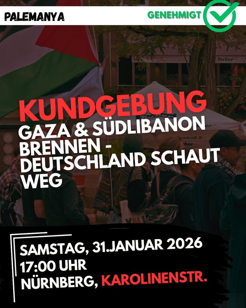 KUNDGEBUNG: GAZA & SÜDLIBANON BRENNEN - DEUTSCHLAND SCHAUT WEG