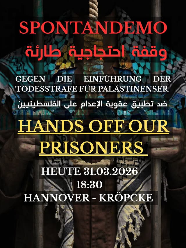 SPONTANDEMO gegen die Einführung der Todesstrafe für Palästinenser