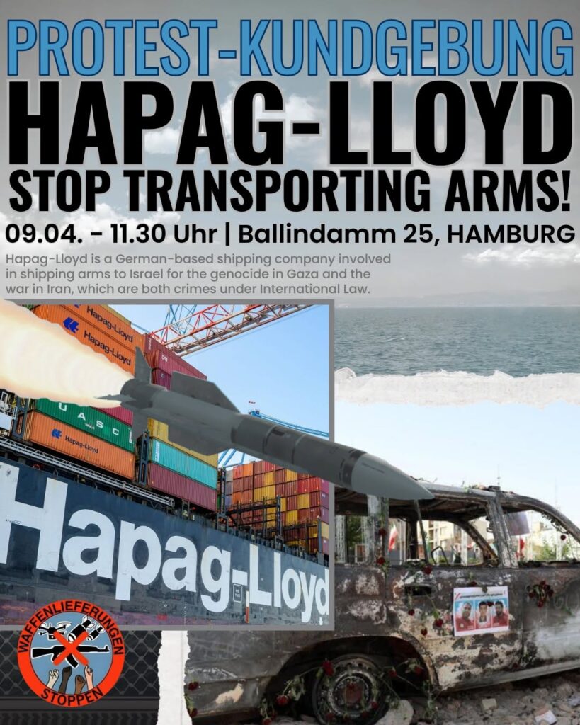 Protest-Kundgebung vor Hapag-Lloyd - Ballindamm 25