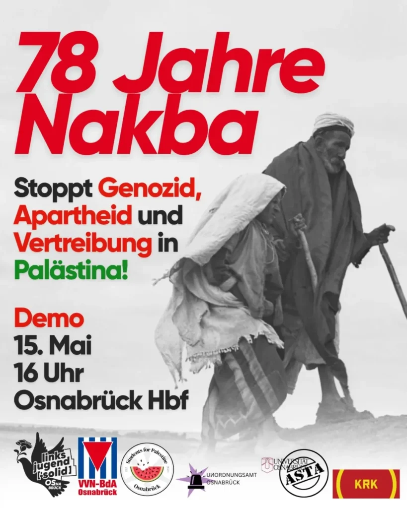 Demo - 78 Jahre Nakba - Stoppt Genozid, Apartheid und Vertreibung in Palästina!