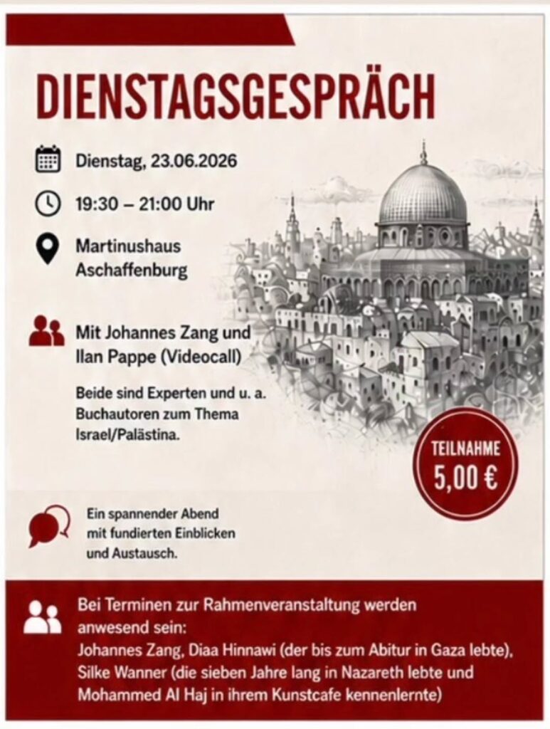 DIENSTAGSGESPRÄCH mit Johannes Zang und Ilan Pappe (Videocall)