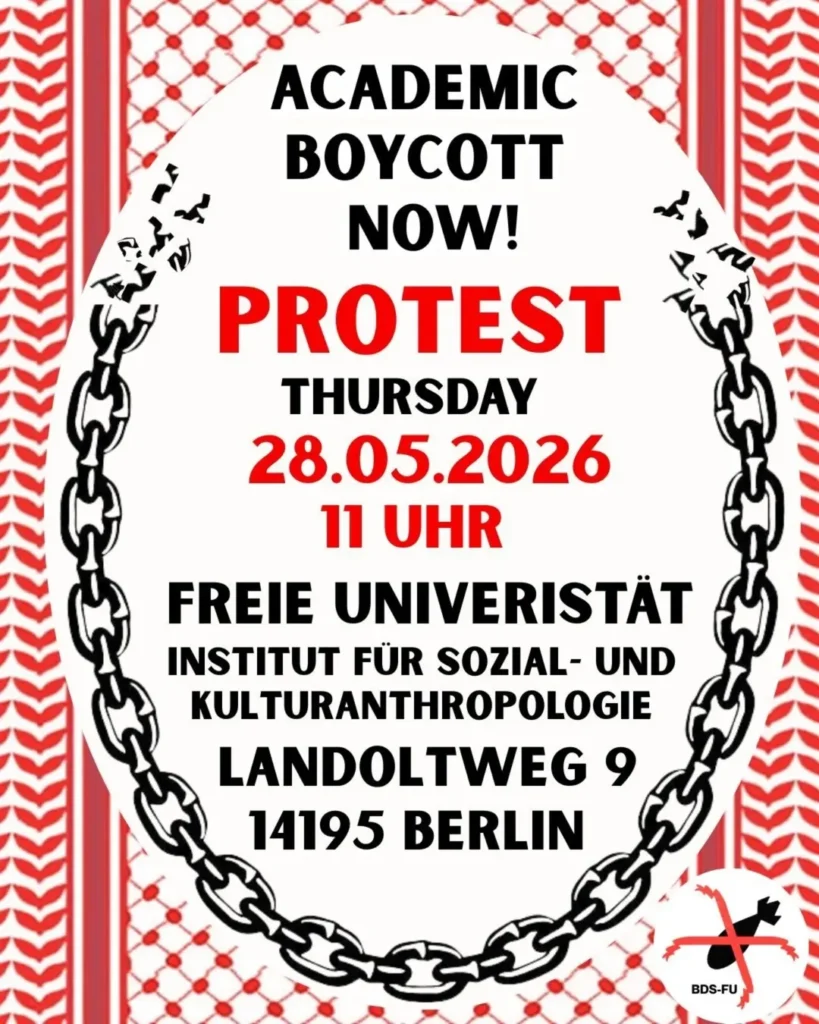 100+ Anthropology students at FU have joined the demand to cut ties with Israeli academia.
