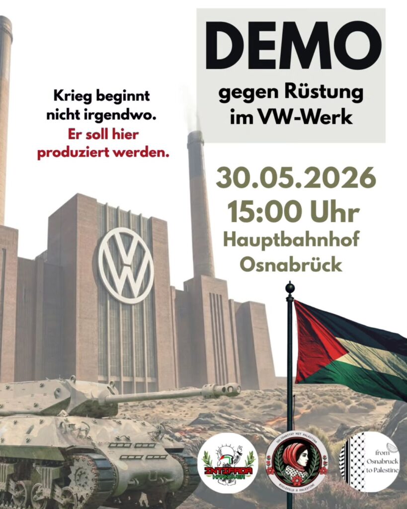 DEMO: 🚫 Keine Waffen für Israel – keine Kriege aus Osnabrück!