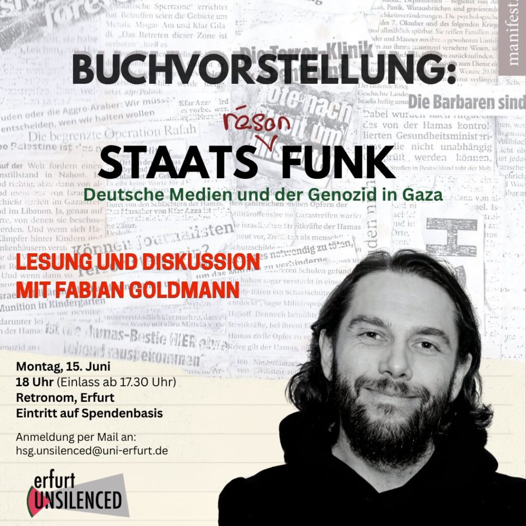 BUCHVORSTELLUNG: - STAATSRÄSONFUNK - DEUTSCHE MEDIEN UND DER GENOZID IN GAZA