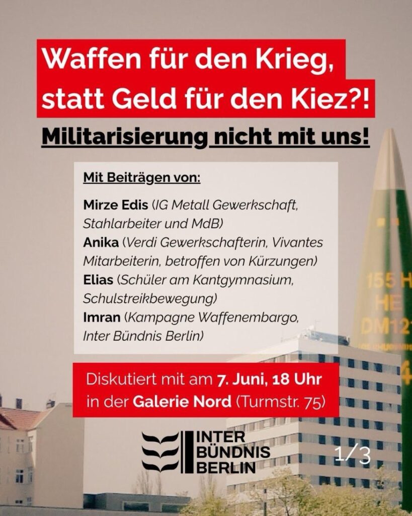 Waffen für den Krieg, statt Geld für den Kiez?! Militarisierung nicht mit uns!