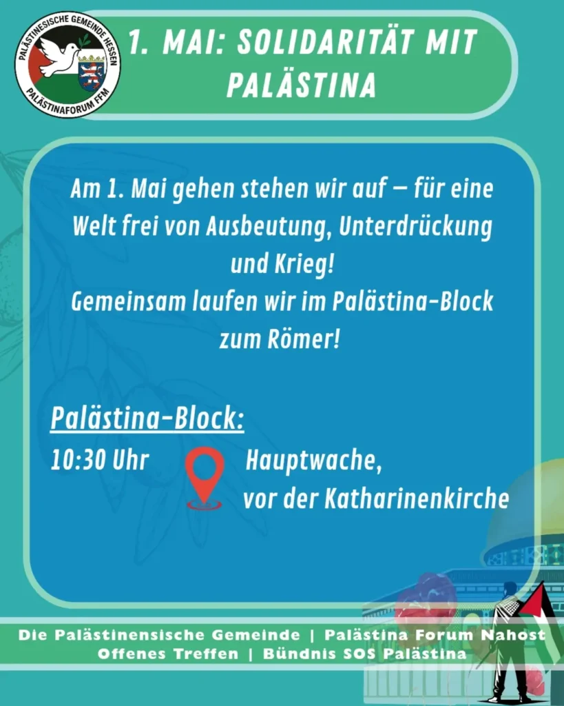 1. MAI: SOLIDARITÄT MIT PALÄSTINA - Palästina-Block auf der 1. Mai-Demo