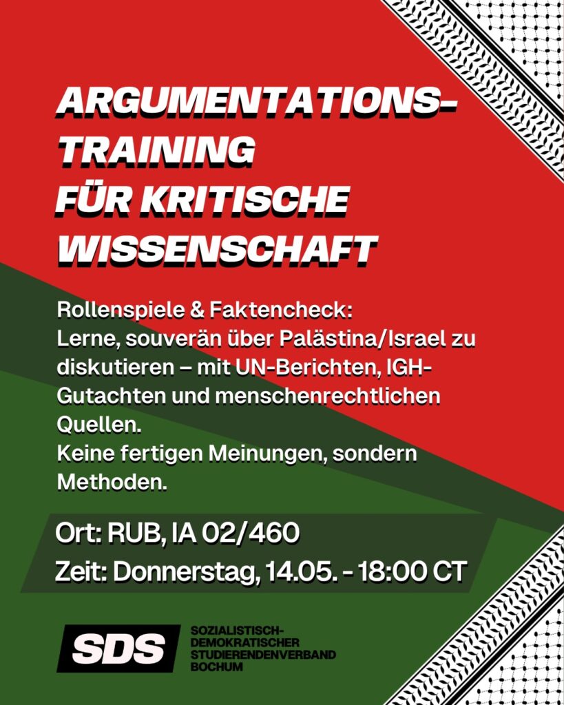 Die Palästina Gedenkwoche - Argumentationstraining für kritische Wissenschaft