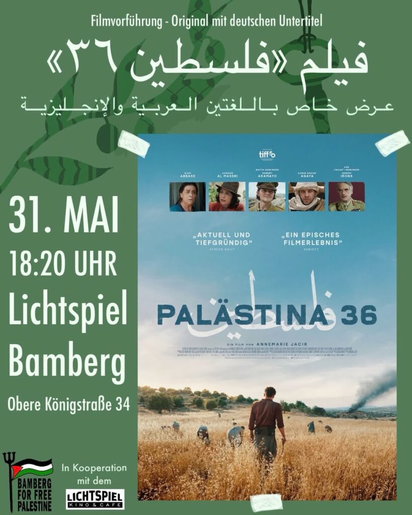 Filmvorführung - Palästina 36 - Bamberg for Free Palestine